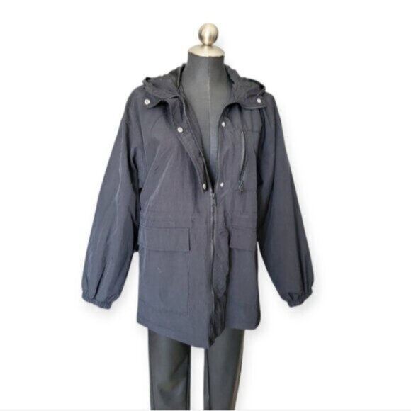 Only Black Utility Jacket with Hood and Weatherproof Material NWT Sz Med… - Picture 2 of 11